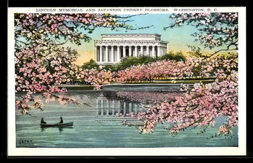 AK Washington D.C., Lincoln Memorial and Japanese Cherry Blossom