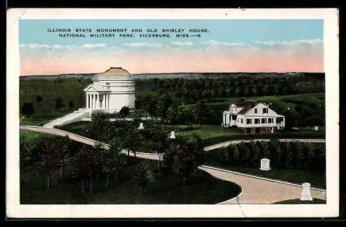 AK Vicksburg, MS, Illinois State Monument and Old Shirley House, National Military Park