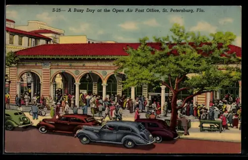 AK St. Petersburg, FL, A busy day an the Open Air Post Office