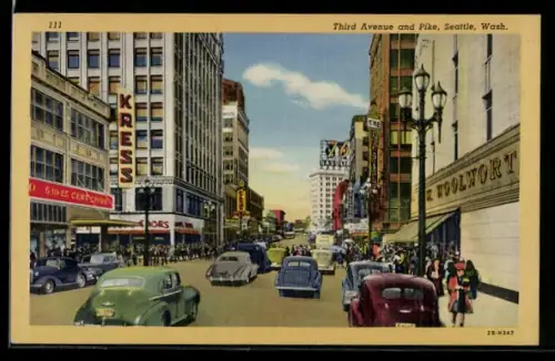 AK Seattle, WA, Third Avenue and Pike