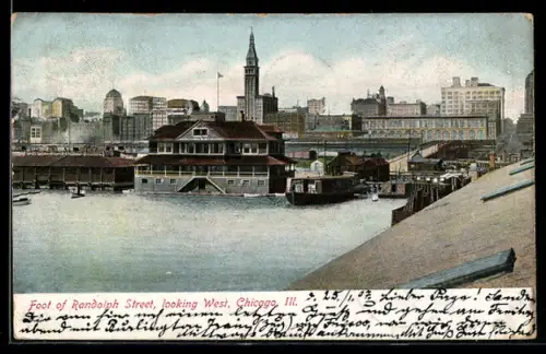 AK Chicago, IL, Foot of Randolph Street, looking west