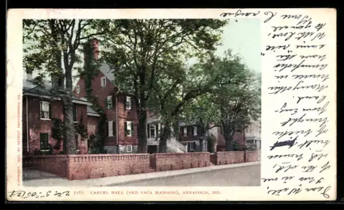 AK Annapolics, MD, Carvel Hall