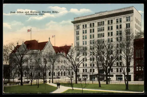 AK Columbus, OH, Post Office and Hartman Theatre Bldg.