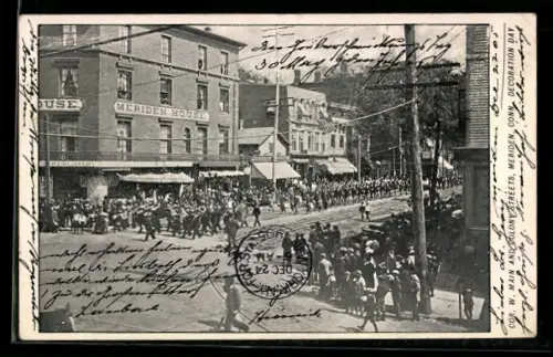 AK Meriden, CT, Main and Colony Streets, Decoration Day
