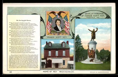 AK Frederick, MO, Grave and Monument of Francis Scott Key