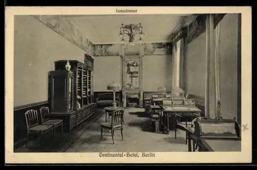 AK Berlin, Continental-Hotel, Lesezimmer, Neustädtische Kirchstrasse