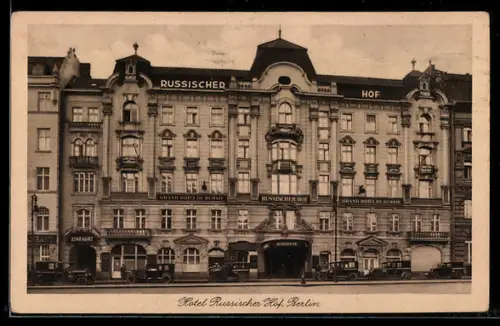 AK Berlin, Hotel Russischer Hof in der Georgenstrasse 21