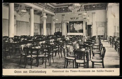 AK Berlin-Charlottenburg, Theater-Restaurant des Schiller-Theaters, Konzertsaal