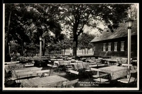 AK Berlin-Wannsee, Wirtshaus zur Pfaueninsel, Inhaber Gustav Prinz