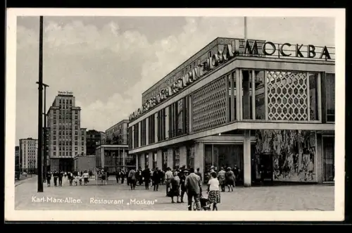 AK Berlin, Karl-Marx-Allee, Restaurant Moskau
