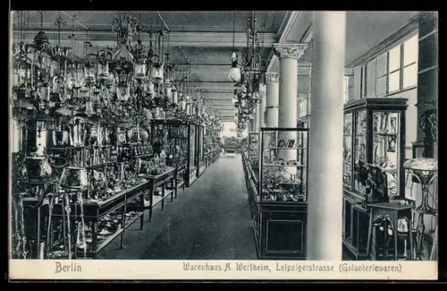 AK Berlin, Warenhaus A. Wertheim, Leipzigerstrasse, Galanteriewarenabteilung
