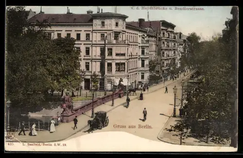 AK Berlin-Tiergarten, Blick auf die von der Heydtbrücke und Bendlerstrasse