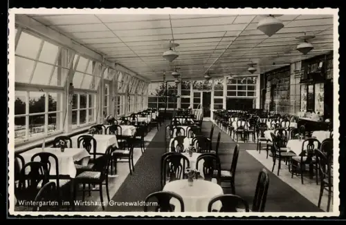 AK Berlin-Grunewald, Wintergarten im Gasthaus Grunewaldturm