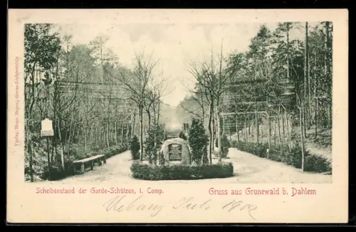 AK Grunewald b. Dahlem, Scheibenstand der Garde-Schützen, 1. Kompanie