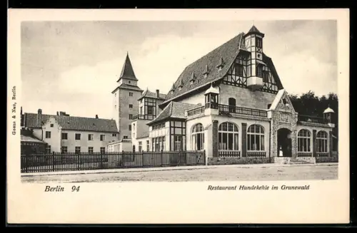 AK Berlin, Restaurant Hundekehle im Grunewald