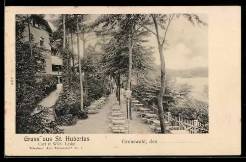 AK Berlin-Grunewald, Gasthaus St. Hubertus von C. und W. Leske
