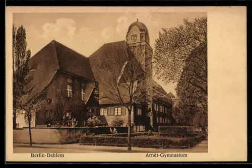 AK Berlin-Dahlem, Blick auf das Arndt-Gymnasium