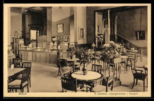 AK Berlin, A. Wertheim, Leipzigerstrasse, Teeraum
