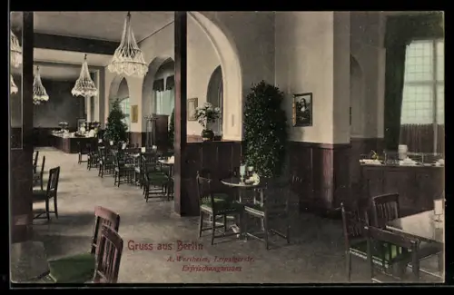 AK Berlin, A. Wertheim in der Leipzigerstrasse, Erfrischungsraum