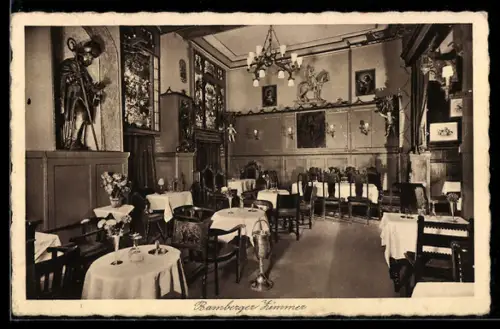 AK Berlin-Tiergarten, Gasthof Schwabenwirt, Inh. August Kottler, Potsdamerstrasse 178, Bamberger Zimmer