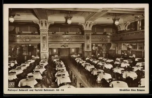 AK Berlin, Metropol Kabarett und Varieté, Behrenstr. 53-54, Direktion Alex Brauns
