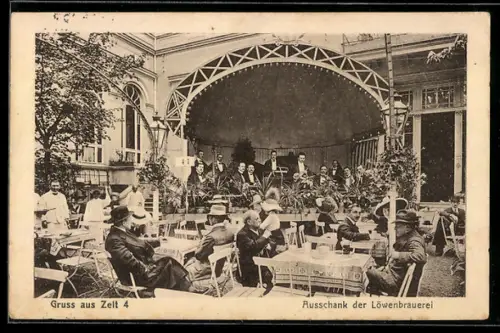 AK Berlin-Tiergarten, Gasthof Zelt 4, Ausschank der Löwenbrauerei