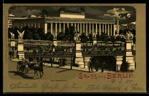 Lithographie Berlin, An der Schlossbrücke