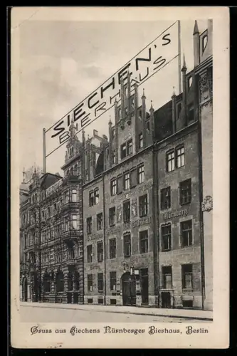 AK Berlin-Tiergarten, Gaststätte Siechens Nürnberger Bierhaus