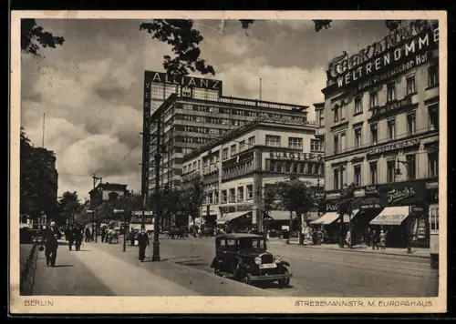 AK Berlin-Kreuzberg, Stresemannstrasse, Europahaus, Hotel Preussischer Hof, Allianz