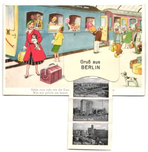 Leporello-AK Berlin, Innsbrucker Platz, Wittenbergplatz, Reichskanzlerplatz