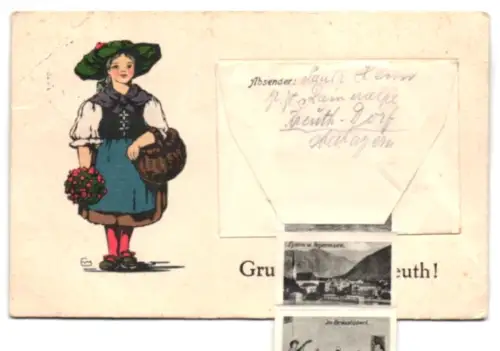 Leporello-AK Kreuth, Kaiseralpe, Bergwelt, Wildbad, Egern am Tegernsee