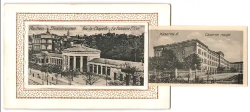 Leporello-AK Aachen, Dom, Rathaus, Theater, Hauptbahnhof