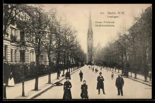 AK Berlin-Tiergarten, Lessingstr., Kaiser Friedrich-Gedächtniskirche