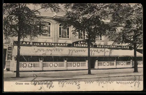 AK Berlin-Wedding, Café und Restaurant Luxemburg, Ecke Müllerstrasse