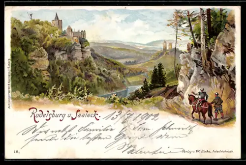 Lithographie Rudelsburg, Saaleck