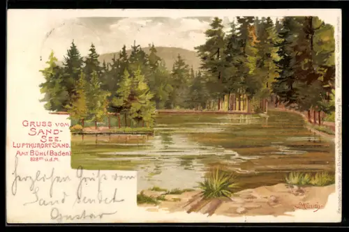 Lithographie Sand /Bühl, Sandsee
