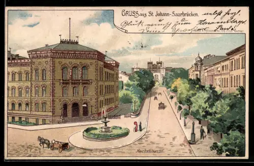 Lithographie St. Johann /Saarbrücken, Reichsstrasse