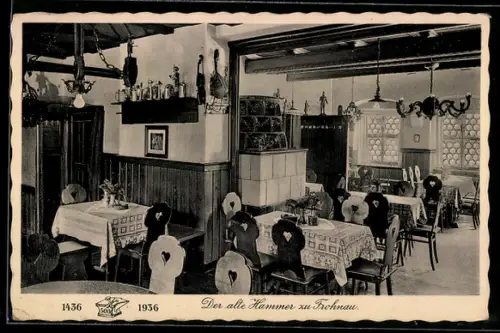 AK Frohnau, Gasthaus Der alte Hammer, Innenansicht