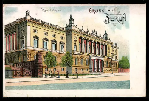 Lithographie Berlin, Abgeordnetenhaus, Prinz-Albrecht-Strasse