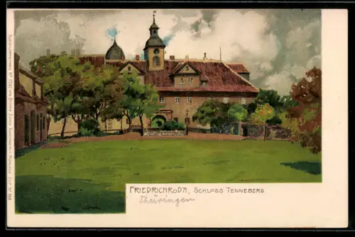 Lithographie Friedrichroda, Schloss Tenneberg