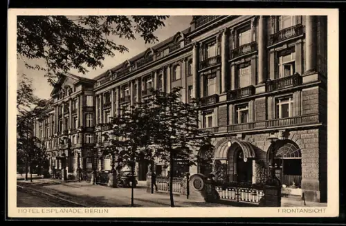 AK Berlin-Tiergarten, Hotel Esplanade, Frontansicht, Bellevuestrasse 16-18