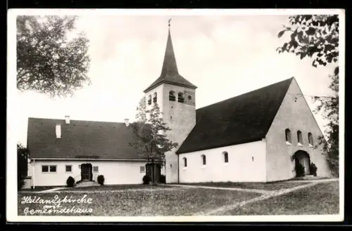 AK Unterhaching, Heilandskirche mit Gemeindehaus