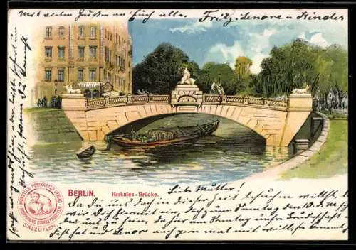 Lithographie Berlin-Tiergarten, Herkules-Brücke