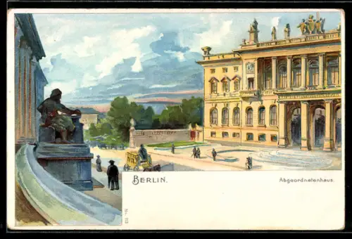 Lithographie Berlin, Abgeordnetenhaus, Prinz-Albrecht-Strasse