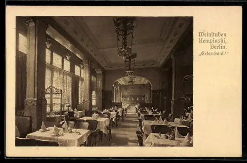 AK Berlin, Restaurant Weinstube Kempinski, Erker-Saal