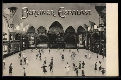 AK Berlin-Schöneberg, Berliner Eispalast, Eislaufhalle, Innenansicht