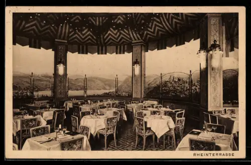 AK Berlin-Tiergarten, Restaurant Haus Vaterland, Am Potsdamer Platz, Rheinterrasse, Innenansicht