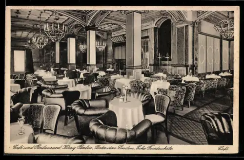 AK Berlin, Café und Restaurant König, Unter den Linden Ecke Friedrichstrasse, Innenansicht