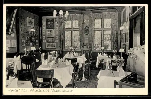 AK Berlin, Kottler Zum Schwabenwirt, Motzstrasse 30, Wappenzimmer