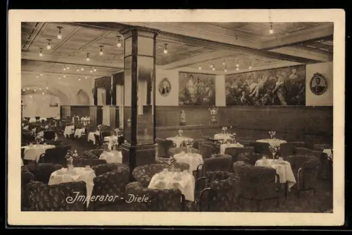 AK Berlin, Kaffee Imperator, Friedrichstrasse 67, Bes. Peter Stüber, Innenansicht